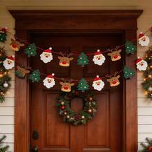 Set 10 buah Hiasan Natal dari Kain Felt, Dekorasi Natal Spesial, Dengan Benang untuk Penyesuaian Jarak dan Susunan yang Bebas. Bahan Felt Tebal dan Tahan Lama, Warna Seragam dan Tahan Pudar. - View 7