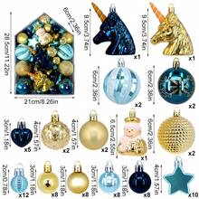 New 72pcs House Set Christmas Ball Painted Asymmetrical Electroplated Ball Christmas Tree Hanging Decor Holiday Decoration - 72 Pieces - View 14