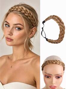 Double-Strand Braided Headband/Headband, Adjustable Casual Synthetic Headband, Suitable For Women's Everyday Wear And Parties. - Multicolor - View 9