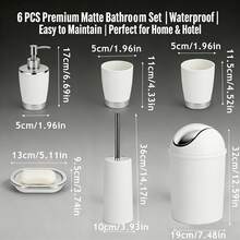 Baofeng Juego de 6 piezas de cepillo de baño, accesorios de baño modernos, botella de loción, portacepillos de dientes, jabonera, papelera, almacenamiento de lujo, decoración del hogar, decoración de baño, regalo de cumpleaños, decoración de Halloween - Multicolor - Ver 3