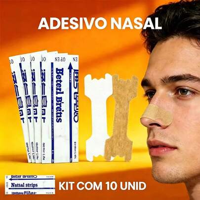AUXOM Kit 60/30/10 Fita Nasal Anti-Ronco, Adesivo Abridor Nasal, Melhora Respiração, Auxilia no Sono