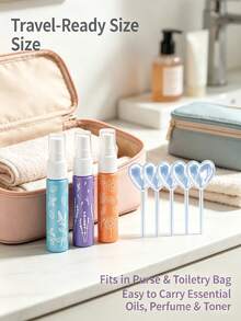 3pcs/Set 10ml Mini Spray Bottle Set, Multicolor Floral & Plant Pattern, Refillable Fine Mist Leak-Proof Lightweight Thick Glass Cosmetic Spray Bottles, Suitable For Essential Oils, Perfume, Toner, Outdoor & Travel Use - View 8