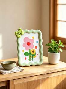 Cute Wavy Bow Photo Frame, Kawaii Colorful Photo Frame, Desktop Display Stand, Back To School Dorm Decor, Cute Gift For Girls, Women's Home Bedroom Decoration, Bow Decor Photo Frame, Desktop Photo Frame, Back To School Dorm Aesthetic Decor, Cute Gift For Girls' Bedroom Home Decor - one-size - View 7