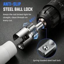 3PCS Integrated Pvc Pipe Threader Tool - 1/2" & 3/4" & 1" Dual-Function Internal External Pipe Threading Tool For Water Pipe, Duty Pipe Thread Cutting Tool Set-Electric Drill Compatible Heavy - Silver - View 3