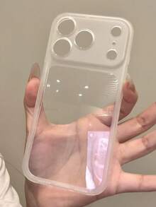 Minimalist Solid Color Matte Translucent Phone Case Compatible With IPhone 17ProMax 17Pro 17 16ProMax 16Pro 16 14 13 12 11 Pro Max Camera Protection Back Cover - White - View 3