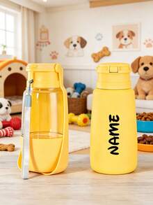 Personalized Custom Pet Water Bottle & Snack Storage 2-In-1 Small Gift, Fashionable & Portable, Suitable For Daily Use, Durable High-Quality Foldable Flip Lid Design, Leak-Proof, 500ml Large Capacity, Solves Your Pet's Drinking Needs - Multicolor - View 7