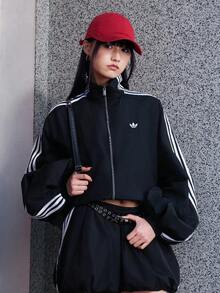 Adidas Originals Women's BALLOON TT Sports Woven Jacket Without Hood KY5045 - Black - View 2