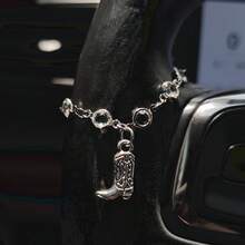 1件合金銀色汽車方向盤吊飾裝飾，汽車內飾裝飾配件 - A - 查看 8