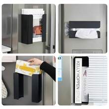 4.33 Inch Wide Magnetic Paper Towel Holder For Fridge, Magnetic Dryer Sheet Holder, Glove Box Holder For Kitchen, Black - Black - View 6