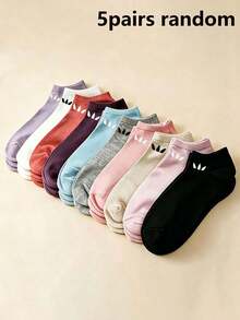 1/5/10 Pairs Women's Colorful Solid Color Boat Socks, Casual Comfortable Breathable Invisible Socks, Women's Socks, Suitable For Daily Wear, Back To School, Sports, Summer Socks, All Seasons - Multicolor - View 10