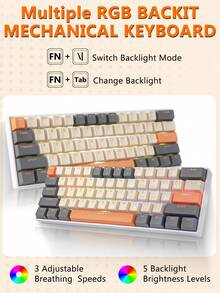 Compact 60% Wired Mechanical Keyboard Magegee 61 Keys RGB Backlit For Windows Laptops And Gaming - View 8