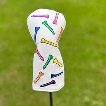 Colorful Golf Club Head Covers, Suitable For Drivers And Utility Clubs, Popular Protective Covers For Cross-Border, Universal Golf Head Caps. - White - View 3