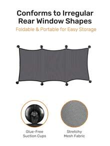 1 Set Car Rear Window Sunshade, Includes 8 Suction Cups, Universal Fit Car Rear Window Sunshade, Suitable For Babies, Suitable For Families With Children For Daily Commute And Travel - Black - View 4