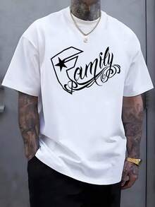 Men'sgraphics,Casualcrewneckshortsleeveds,Suitableforsummerandspring,Summertopsformen - 白色 - 查看 1