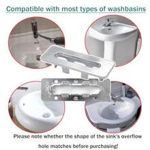 4 Pack Plastic Sink Overflow Covers, Bathroom Basin Rectangle Trim Overflow Ring, Sink Drain Insert In Hole Caps Replacement For Kitchen Basin - Silvery - View 6