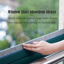 1 Set 3cm*4m Window Glass Water-Absorbing Sticker, Anti-Condensation Winter Window Sill Sticker, Anti-Dew Sealing Tape, Window Glass Self-Adhesive Felt Strip, Used For Windows, Doors, Air Conditioners, Dry Barrier, Easy To Install And Clean, Keep Your Windows Clean And Dry - 1pc - View 4