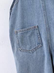 Boys' Denim Overalls, 2-7 Years Light Wash Adjustable Straps, Multi-Pocket, Straight Leg, Casual Everyday Style - Light Wash - View 7
