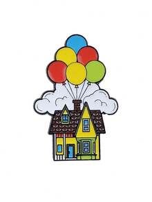 Cute Balloon Brooch Collection – Flying House And Clown Enamel Pins For Bag Jacket Accessories - Flying Balloon House - View 7