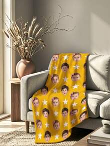 1pc Customized Photo Bed Blanket, Personalized Name Bed Blanket, Personalized Throw Blanket, Cute Blanket, Comfortable Blanket, Home Gift, Birthday Gift, Christmas Gift, Personalized Gift, Gift For Son/Daughter, Gift For Friends - Style 5 - View 3