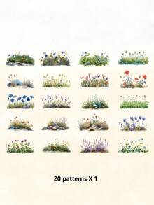 1 Paket 20 buah Stiker PET Motif Bunga Botani Vintage untuk Dekorasi DIY, Scrapbooking, dan Kolase. - DT1822 - View 6