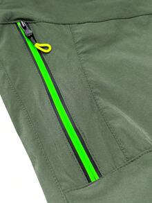 Hidkat Men's Detachable Outdoor Hiking Shorts/Pants, Zipper Elastic Waist, Multiple Zipper Pockets, Cargo Pants, Summer/Autumn - Army Green - View 5