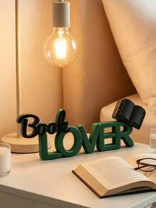 Book Lover Desktop Decor, Aesthetic Bookshelf Sign, Unique Bookworm Gift For Readers, Suitable For Teachers And Librarians, Plastic 3D Office Or Home Decor Desktop Accessory - Multicolor - View 2