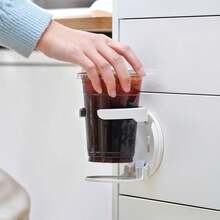 1pc Wall-Mounted Folding Cup Holder, Cup/Water Bottle/Coffee Storage Rack, Car Cup Holder, No-Drill Wall-Mounted Cup Rack - View 3