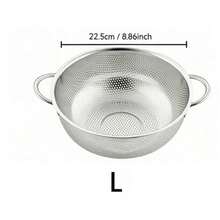 1pc Stainless Steel Strainer, Round Vegetable Filter, Kitchen Fruit Washing And Draining Mesh, Kitchen Accessory To Improve Kitchen Efficiency, Suitable For Vegetables, Rice And Fruit, Essential Home Drainage Accessory. - Silver - View 15