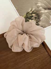 5pcs Lightweight Oversized Organza Scrunchies, Floral Bud Mesh Hair Ties With Premium Feel - Multicolor - View 6