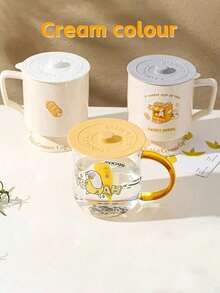 Tapa de silicona para taza - Tapa universal a prueba de polvo, apta para tazas, tazas de té, tazas de vidrio - Estilo nórdico en gris, amarillo, negro, blanco y talla grande - Apta para oficina, hogar, escuela, uso en cocina - Regalo perfecto para familia, colegas, amigos - Opción ideal para uso diario - Multicolor - Ver 4