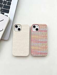 Casing Ponsel Apple 17Pro Max/17Pro/Phone 17/15Pro Max, Pelindung 14Pro, Pelindung 13Pro Baru, Anti-Jatuh 12Pro Baru, Pelindung Tekstur Anyaman 16Pro Max, Casing Ponsel 16Pro, Casing Ponsel 15Pro Baru, Casing Keras Setengah Tertutup, Warna-warni, Modis, dan Personalisasi 16Plus Baru - warna - View 2