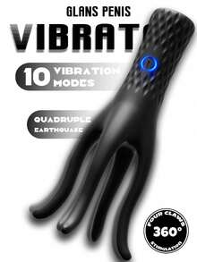1 Peça Vibrador Pênis Tentáculo para Homens Adultos, 10 Modos de Vibração Potentes, Estimulação da Glande 360°, com Anel Peniano, Jogo Sexual Masculino - Tamanho Único - Visão 1