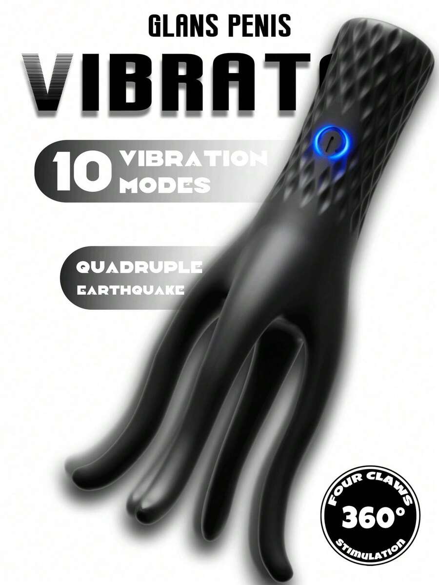 1 Peça Vibrador Pênis Tentáculo para Homens Adultos, 10 Modos de Vibração Potentes, Estimulação da Glande 360°, com Anel Peniano, Jogo Sexual Masculino - Tamanho Único - Visão 1