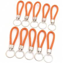 10pcs/Pack Woven Zinc Alloy Leather Keychains, Colorful Portable Key Rings, Leather Lanyards With Metal Clasps, Car Key And Phone Lanyard Accessories - Suitable For Party Gifts And Holiday Gifts - PU Leather Version - View 24