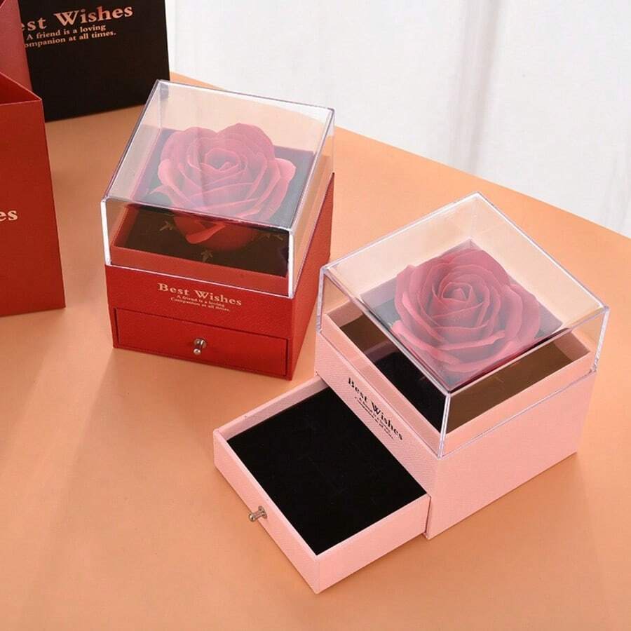 Multi-Category Jewelry Storage Designed For Rings, Stud Earrings, Dangle Earrings, Thin Necklaces, Pendants And Other Delicate Accessories; Flocked Interior Tray Securely Holds Jewelry, Protects Metal, Gemstone And Enamel Surfaces From Scratches, Suitable For Daily Storage, Gift Packaging And Store Display - View 1