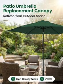 Multi-Color Round Outdoor Patio Umbrella Replacement Canopy, Minimalist Solid Color Sunshade Fabric, UV Protection Umbrella Cover Accessory Without Frame, Suitable For Villa, Cafe, Park, Terrace, Yard, Summer Outdoor Use - A - View 3