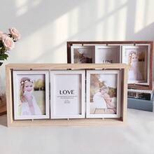 1pc 4x6 Inch (10x15cm) Rotating Dual-Sided Multi-Aperture Photo Frame, Suitable For Birthday, Wedding, Holiday Occasions, Triple Picture Frame, Desktop Display, Home Decor And Office Desk Accessory, Fun Gift - Multicolor - View 10