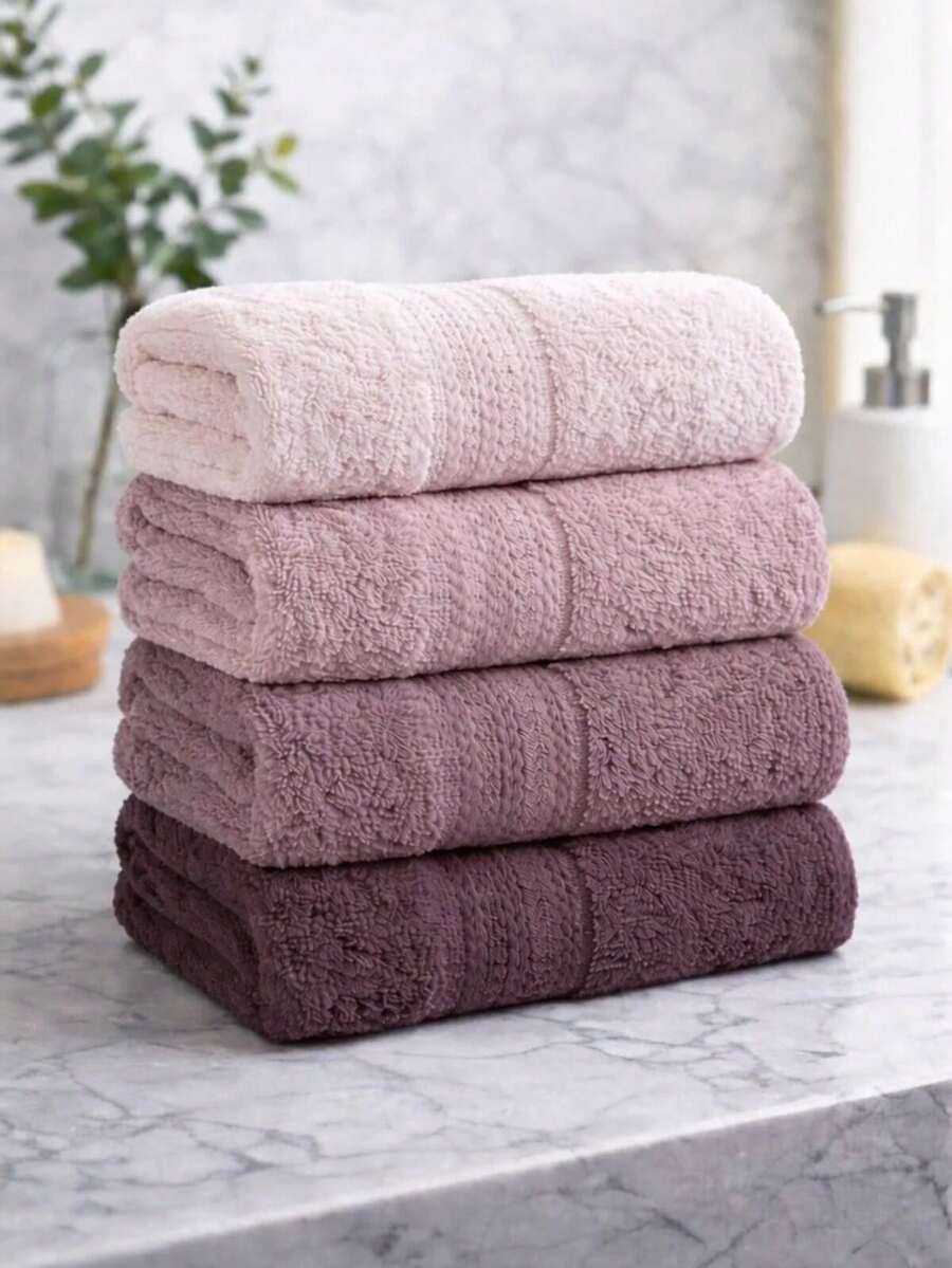 KAİ 4-Piece Towel Set Cotton Extra Soft - Pink - View 1