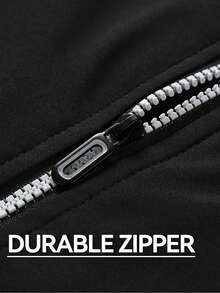 1pc Men's Letter A Applique Baseball Flight Jacket, Striped Ribbed Cuffs, Spring/Autumn Urban Casual Jacket - Black - View 8