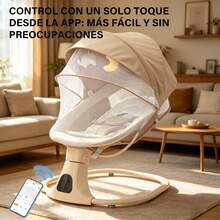 Smart Electric Baby Rocker, Extended Length, Power Mode, Battery Mode, Five Speeds, Bluetooth Music, And Mosquito Net, Local Shipping - Apricot - View 8