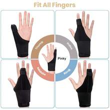 1pc Rigger Finger Sleeve Guard, Breathable Wrist Thumb Finger Support Brace - Black - View 8