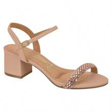 Vizzano Women's Block Heel Sandals Comfort Glitter Rhinestone Sparkle - Camel - View 1
