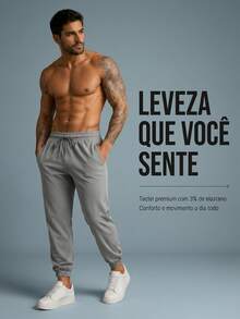 Milimetrica Men's Tactel Jogger Pants With Elastane, Gym Training, Elastic Waistband, Drawstring, And Functional Pocket - Grey - View 8
