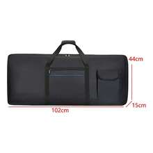 Capa Bag Case Teclado Acolchoada Impermeável P/61 Teclas - Preto - Visão 6
