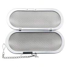 1/3 Piecesstainless Steel Tea Filter, Tea Infuser, Tea Strainer, Tea Set, Office Tea Bag, Soup Bag, Filter Mesh, Tea Filter, Rectangular Shape. - Silver - View 2