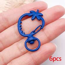 6pcs Multicolor Strawberry Shaped Lobster Clasps Fruit Design Swivel Spring Snap Hooks For DIY Keychains Bag Charms Handmade Jewelry Making Findings - Multicolor - View 9