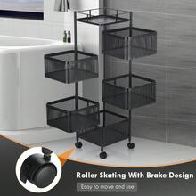 OYAJIA Rotating Storage Shelves Rack,Kitchen Vegetable Storage Trolley,Vegetable Fruit Storage Basket Rack,5 Layer Kitchen Rotating Storage Rack,Vegetable Trolley,Potato Storage,Onion Storage - View 4