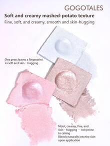 GOGO TALES 4-Color Shiny Highlighter Palette, Natural Dewy Glow Finish, Multi-Functional Face Brightening And Blush, Creamy Potato Mash Texture Highlighter, Suitable For Beginners GOGOTALES - G01# Sheer Moonlight - View 6