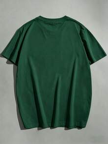 Men's Casual Plus Size Solid Color Short Sleeve T-Shirt, Basic Style, Size Recommendation Details In Main Image, Please Check Size Before Ordering To Avoid Fit Issues!!! - Green - View 7