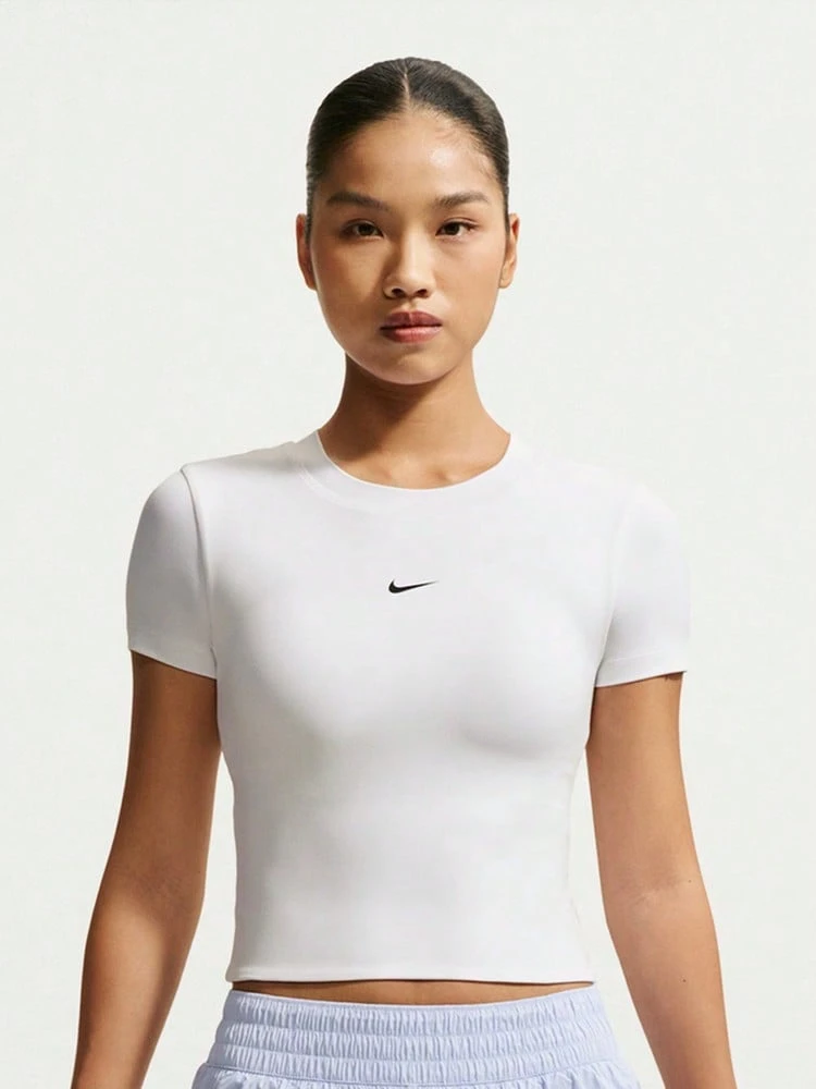 Nike Women's AS W NK1 DF SS PAD BRA TOP Short Sleeve Knit Collarless T-Shirt TIV4971-100 - Black and White - View 1